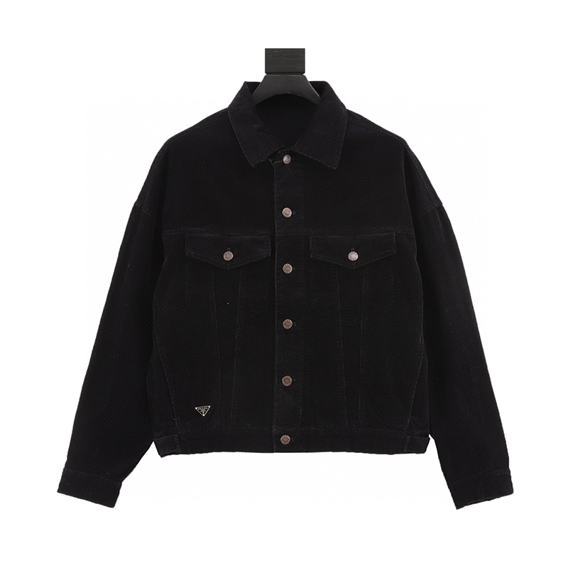 PRADA Jackets  Triangle Mark Corduroy Jacket with Hem for Men and Women