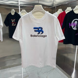 Balenciaga T-shirt 3D Silicone Woolen Hat Logo Logo Crew Neck Short Sleeve25ss New Pure Cotton Unisex Style T T-shirt OS Loose Fit Base Shirt Top Half Sleeve T-Shirt