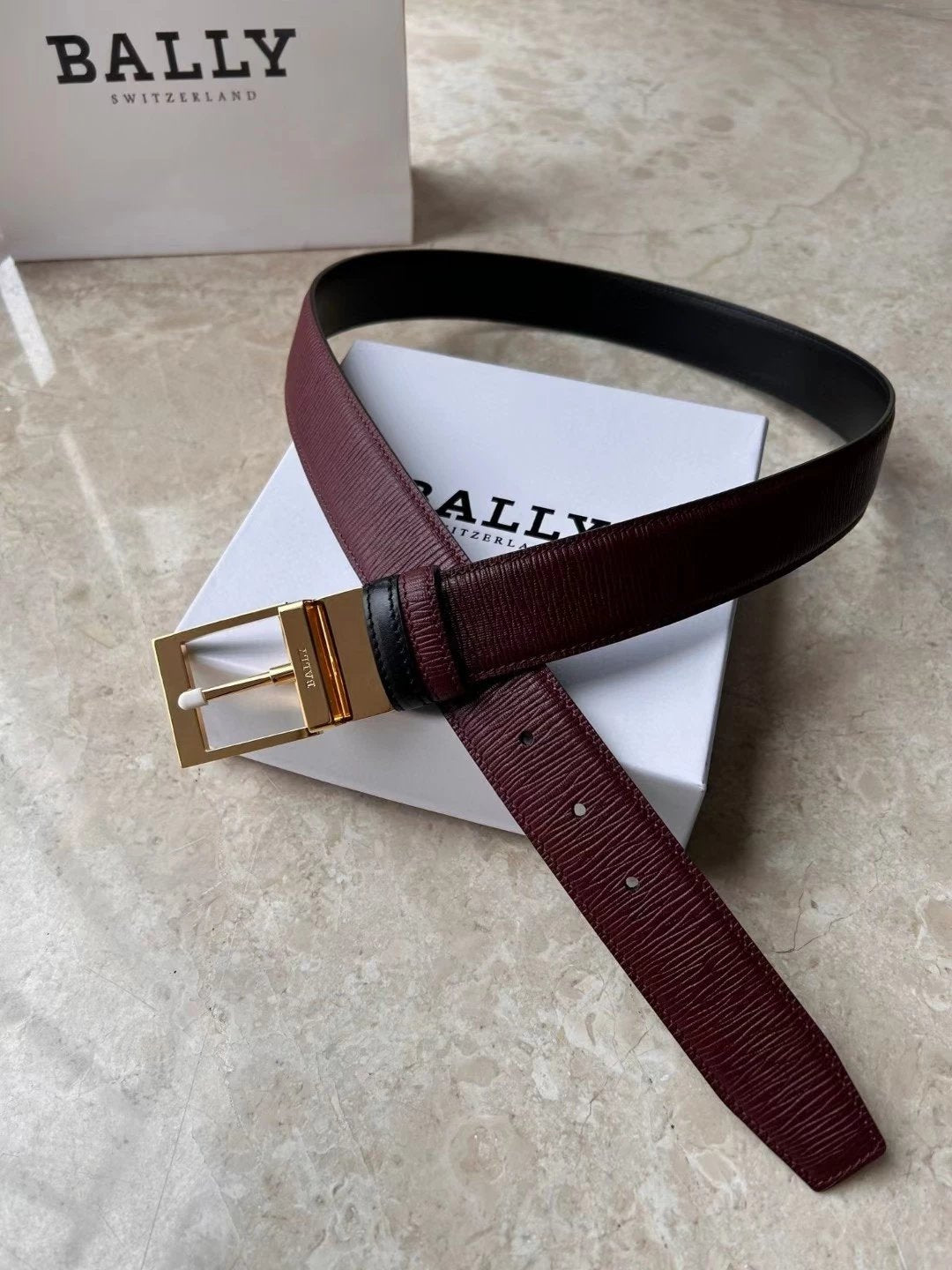 Bally Belt Top version Original Single Belt Counter New Men's Double-Sided Casual Business Belt Wide3.5cm Double-Sided Head Layer Cowhide Belt First Layer Cow Leather Belt Men and Women Business Casual Belt Belt Men's Leather Belt