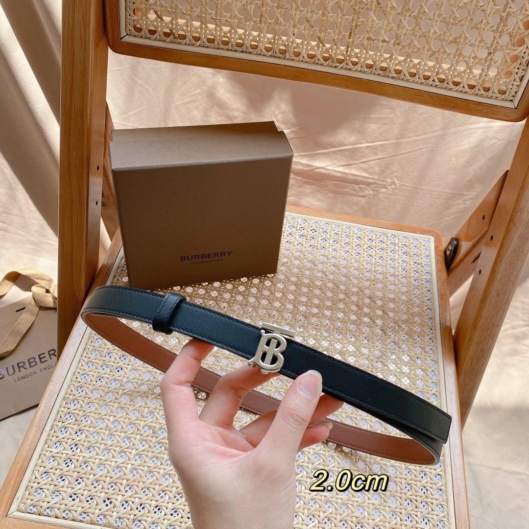 Burberry Belt Top version Original Order2.03.0Belt Women's Universal Smooth Buckle Double-Sided Belt bt Plaid Belt Women's tb Imported Cowhide Pure Original Leather Double-Sided Top Layer Leather b Home Ribbon Skirt Double g Belt g Jiakuqi