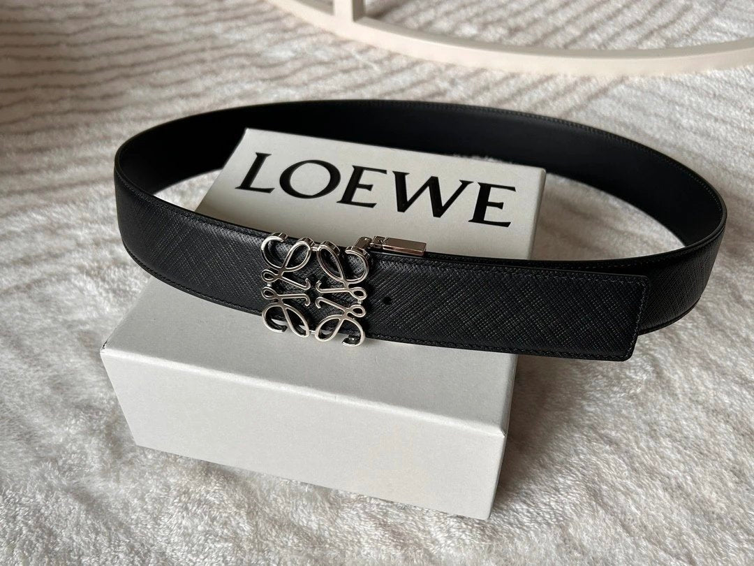 LOEWE Belt Top version Belt Genuine Cattlehide Leather Surface Original Single Original Single Double-Sided First Layer Original Cowhide4.0Men's Leather Belt Man's Belt Men's Belt Business Casual Pants Belt Men's Business Casual Belt Belt Men's High-End B