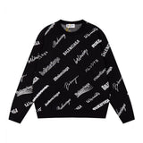Balenciaga Sweater Classic Full Logo Barrage Crew Neck Sweater Long Sleeve Thickened Lazy Style Unisex Loose Knit Top Coat Versatile Casual Wear