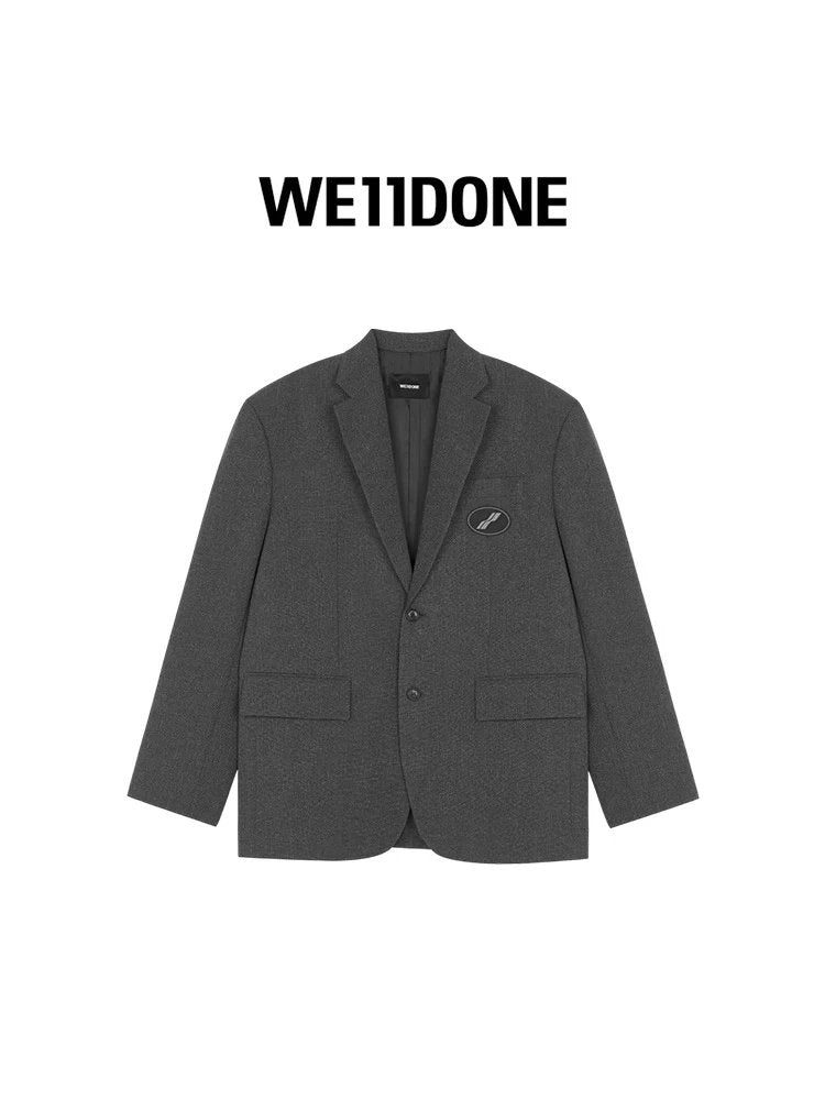 We11done Jackets Top Version Early Autumn Suit South Korea Fashion Brand Men and Women Popular Loose LOGO Solid Color Casual Suit Jacket INS