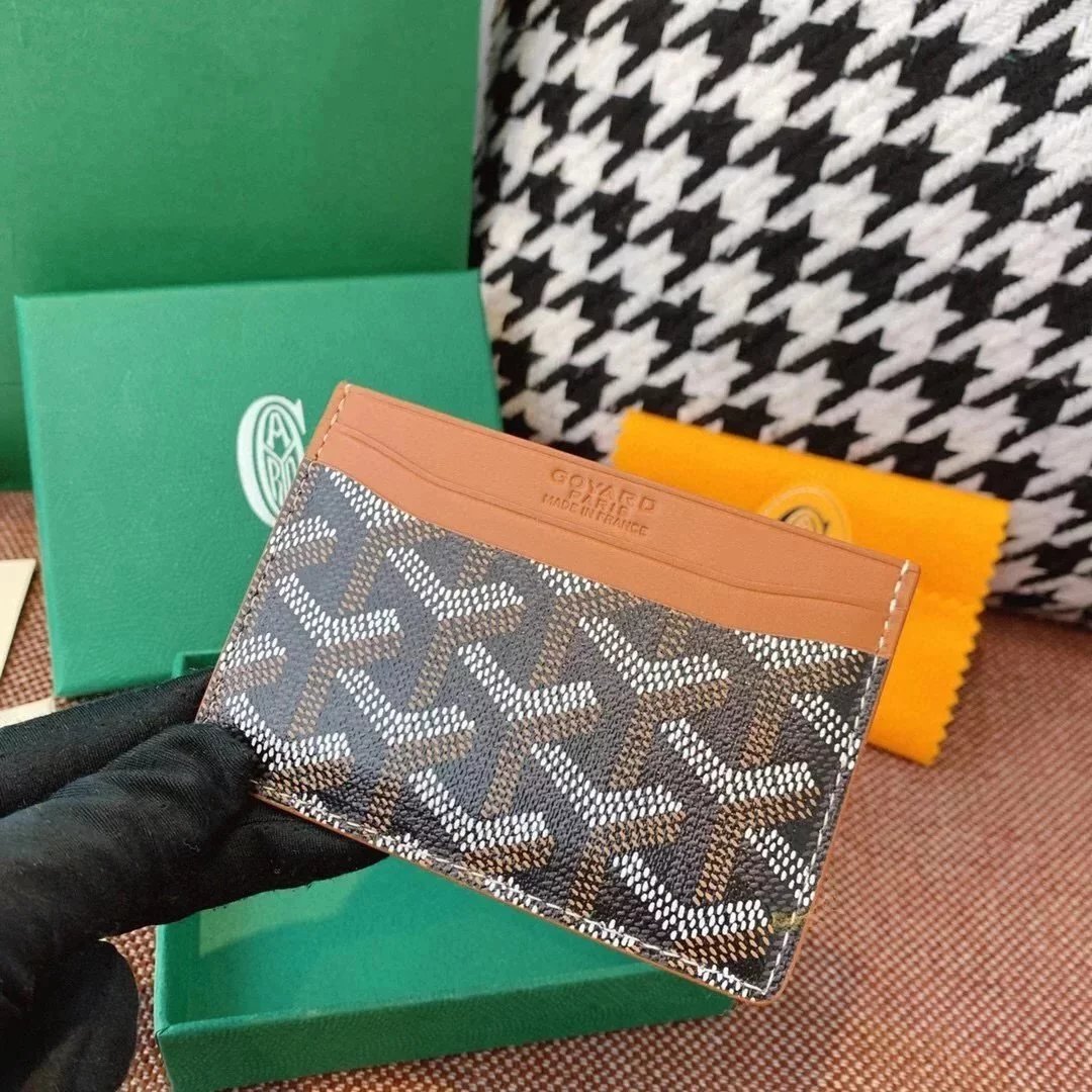 Goyard Bag Top version Original Single Card Holder Surrogate Shopping Grade Classic Presbyopic Card Holder Hot Imported Genuine Leather Coin Purse Small Bag