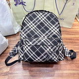 Burberry backpack Top version 【High Quality】Black and White War Horse Backpack New Men's Backpack Casual Backpack Men's and Women's Bags New War Horse Pattern Nylon Cloth Backpack
