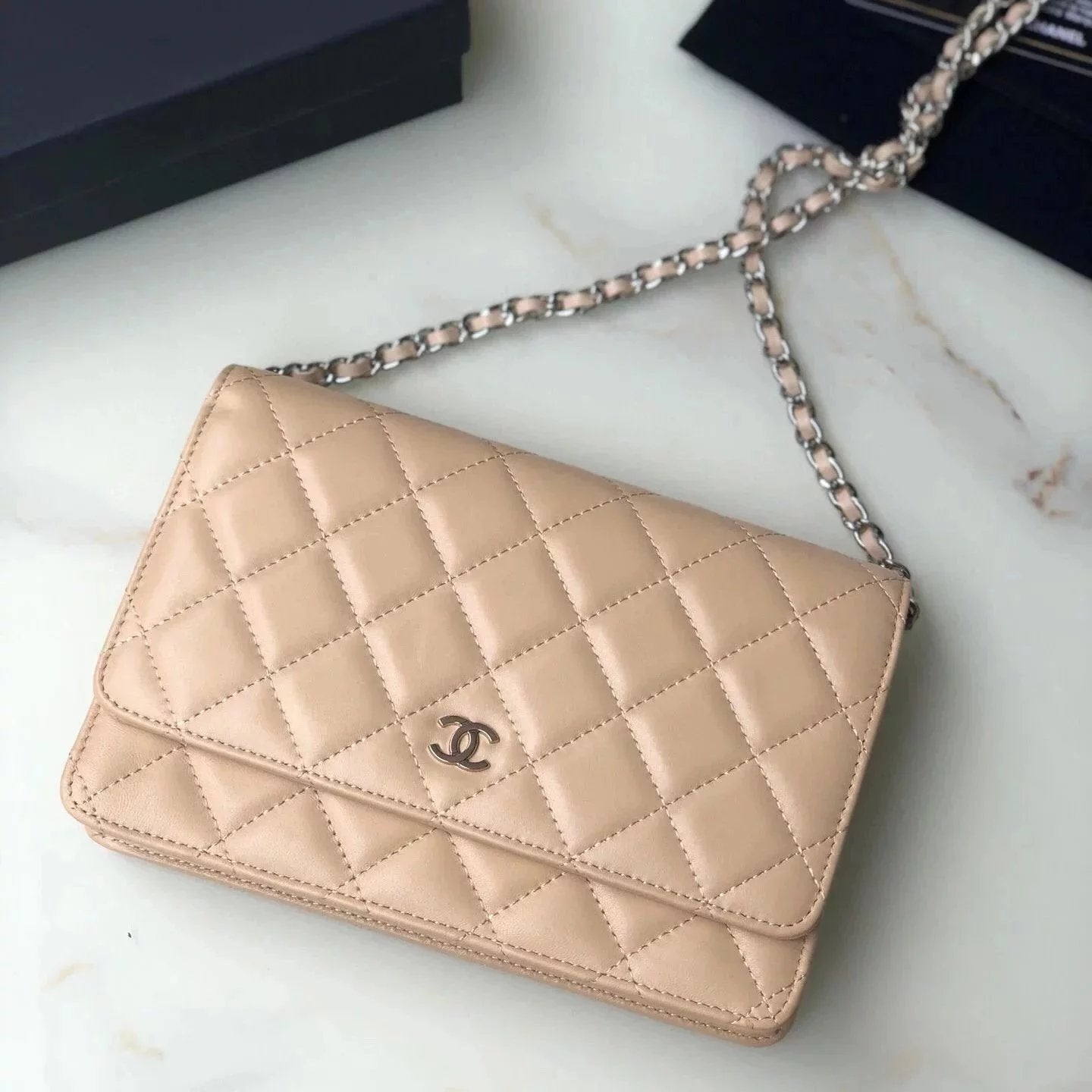 Chanel Women's Bag Top version 【**Original Leather】woc Latest Version Suction Clasp WOC Original Caviar Cowhide Sheepskin Chain Bag Flap Bag Flap Bag Diamond Pattern Bag Fortune Bag WOC Fighter in