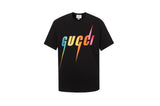 Gucci T-shirt Lightning on the chest logo Round neck short-sleeve pure cotton T Unisex T-Shirt OS Loose Fit Base Shirt Summer New Casual Simple T-Shirt