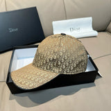 Dior Hat Printed with Old Flowers logo Baseball Cap Sunshade Sun Protection Duckbill Cap Large Head Circumference Slimming Face Curved Brim Versatile Sports Hat for Men and Women Couples Same Style