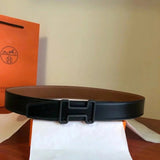 Hermes Belt Top version New High Quality Belt Waist Belt Men's and Women's Leather Smooth Buckle Business Casual h Belt