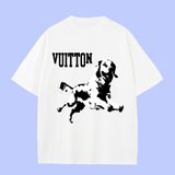 Louis Vuitton LV T-shirt Chest Dog Pattern Print logo round Neck Short Sleeve25ss New Pure Cotton Unisex Style T T-shirt OS Loose Fit Base Shirt Half Sleeve T-Shirt Top Half Sleeve