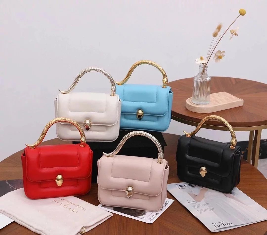 BVLGARI Bag Top version 291070SERPENTI Series MARYKATRANTZOU Bag Decorated with a Snake's Head Snake Head Women's Bag Handle Chain Shoulder Bag Messenger Bag Handbag