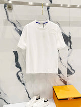 Burberry T-shirt Simple Natural Color Patch on Chest with Micro Logo logo round Neck Short Sleeve25ss New Pure Cotton Unisex Style T Casual T-Shirt Base Layer Shirt OS Loose Fit Half Sleeve Top Plus Size