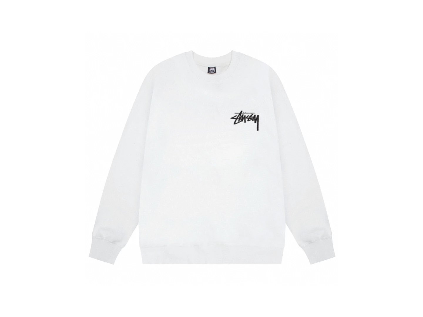 Stussy Hoodie Top Version American High Street round Neck Sweater Same Earrings for Couple Fashion Brand Trend Graffiti Black Eight Dice