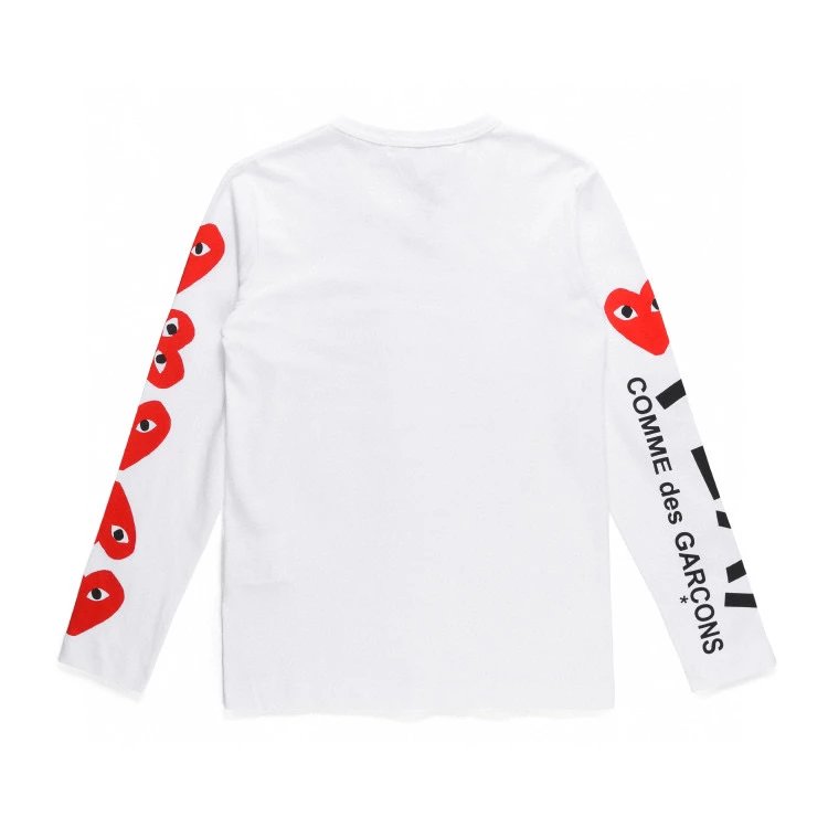 Rei Kawakubo Hoodie Top Version Classic Love Red Heart Black White round Neck Long Sleeve T T-shirt for Men and Women