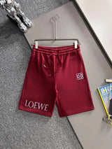 LOEWE Shorts Front High-Density Overlapping Letter Pattern Embroidery logo Five-point Shorts25ss New Drawstring Casual Pants for Men and Women, Summer Style5Two-in-One Casual Sweatpants Pure Cotton Joggers