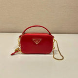 PRADA Bag Top version Version Latest Mini Patent Leather Small Messenger Bag Small Bucket Chain Bag Crossbody Bag Shoulder Bag Underarm Bag Handbag Women's Bag1NR025