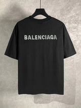 Balenciaga T-shirt Front and back brand letter embroidery logo round Neck Short Sleeve25ss New pure cotton T Unisex T-Shirt OS Drop Shoulder Loose Fit Base Shirt Top T-Shirt Short Sleeve