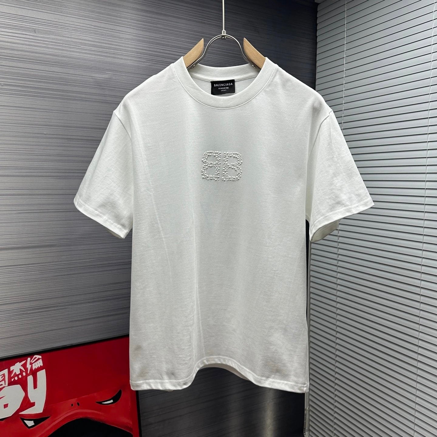 Balenciaga T-shirt Front and back embossed lettering logo round Neck Short Sleeve25ss New Pure Cotton Unisex Style T T-shirt OS Loose Fit Base Shirt Top Half Sleeve T-Shirt