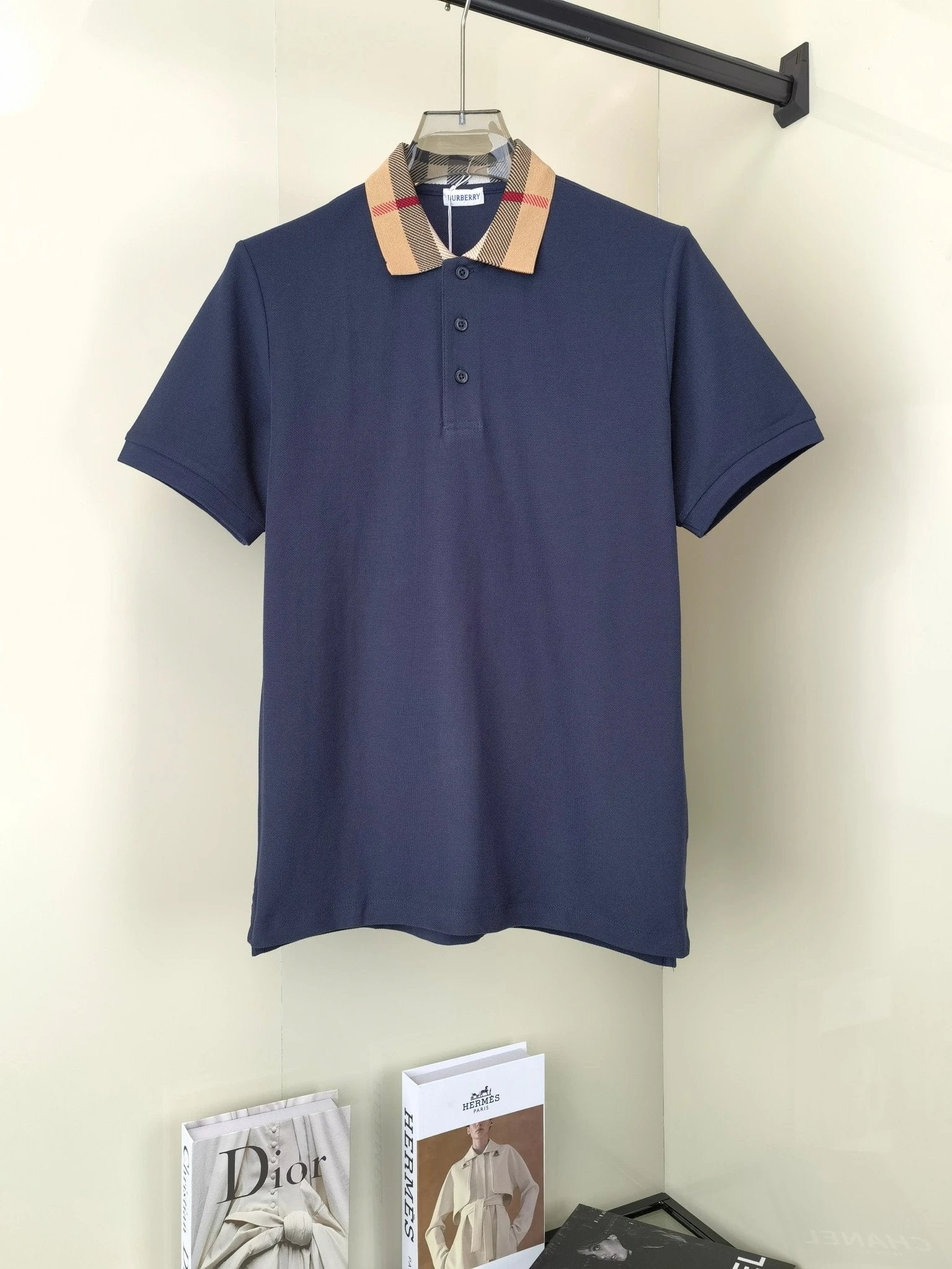 Burberry T-shirt Previous version logo Embroidery POLO Shirt Lapel Short Sleeve25ss New Unisex Summer Short Sleeve OS Loose T Business Half Sleeve Shirt Plus Size T-Shirt