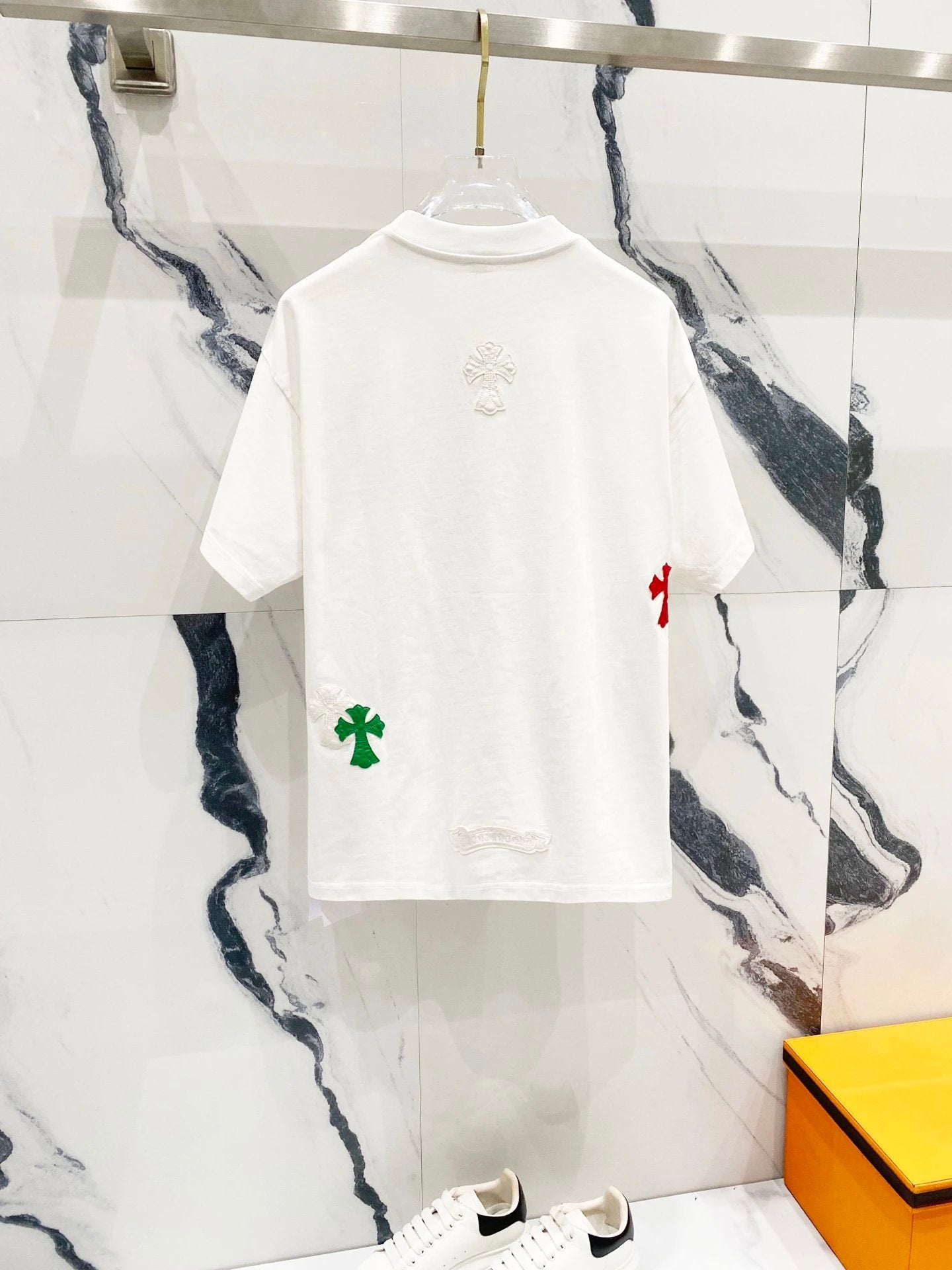 Chrome Hearts T-shirt Front and rear color logo round Neck Short Sleeve25ss New pure cotton T Unisex T-Shirt OS Drop Shoulder Loose Fit Base Shirt Top T-Shirt Short Sleeve