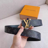 Louis Vuitton LV Belt Belt Classic Black for Men Flower Button Double-Sided Cowhide Casual Belt Buckle Business Genuine Leather Pants Belt Women