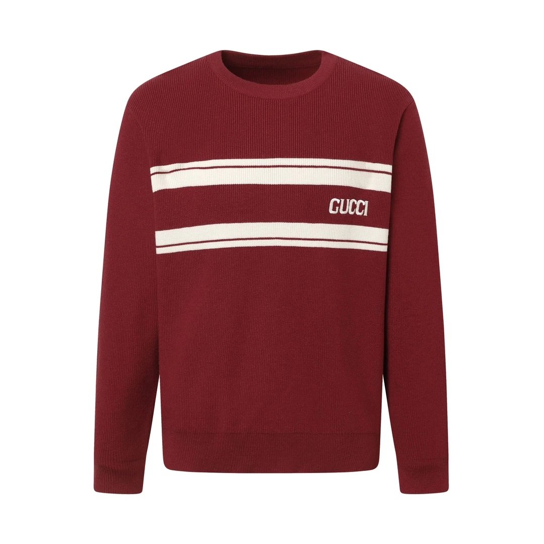 Gucci Sweater logo Jacquard Knit Long Sleeve Crew Neck Sweater Thickened Lazy Style OS Loose Fit Unisex Top Jacket for Both Inner and Outer Wear