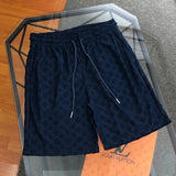 Louis Vuitton LV Shorts Allover Jacquard Pattern logo Five-point Shorts25ss New Drawstring Casual Pants for Men and Women, Summer Style5Two-in-One Casual Sweatpants Pure Cotton Joggers