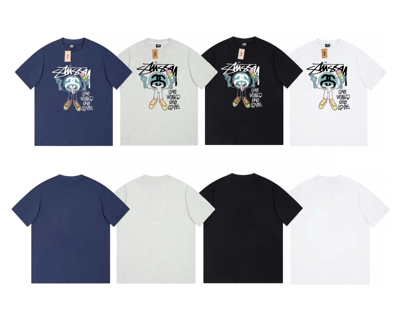 Stussy T-shirt Top Version Classic Basic logo Printed round Neck Loose Summer Couple Short Sleeve T T-shirt Fashion