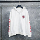 Chrome Hearts Hoodie Correct Version Red Cross Sanskrit Letter Flower Arm Horseshoe Sweater Men Hoodie Jacket