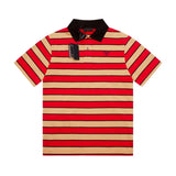 PRADA T-shirt Embroidered Letter Stripe Badge POLO Shirt Lapel Short Sleeve25ss New Unisex Summer Short Sleeve OS Loose T Business Half Sleeve Shirt Plus Size T-Shirt