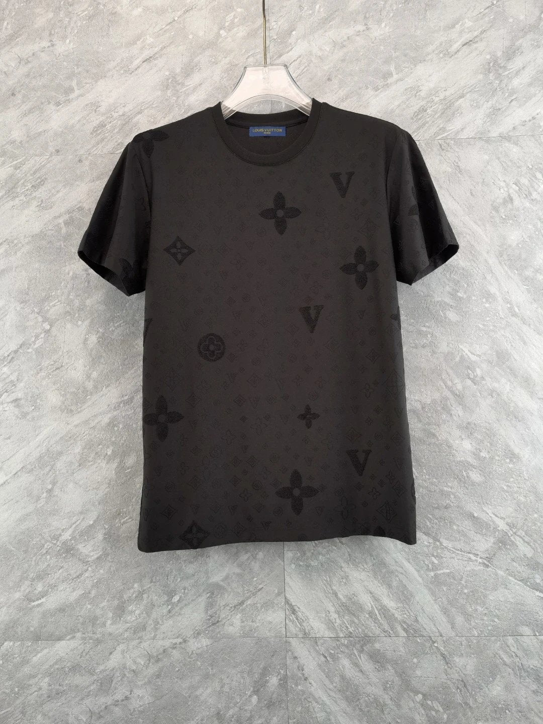 Louis Vuitton LV T-shirt Full-body Double Jacquard logo round Neck Short Sleeve25ss New Pure Cotton Unisex Style T T-shirt OS Loose Fit Base Shirt Top Half Sleeve T-Shirt