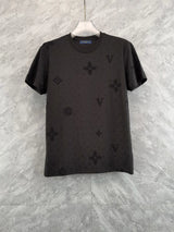 Louis Vuitton LV T-shirt Full-body Double Jacquard logo round Neck Short Sleeve25ss New Pure Cotton Unisex Style T T-shirt OS Loose Fit Base Shirt Top Half Sleeve T-Shirt