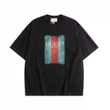 Gucci T-shirt Chest Letter Print logo round Neck Short Sleeve25ss New Pure Cotton Unisex Style T T-shirt OS Loose Fit Base Shirt Top Half Sleeve T-Shirt