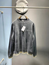 Dior Sweater Wool Blend Embroidered Crew Neck Sweater Knitwear Thickened Lazy Style Unisex Loose Knit Top
