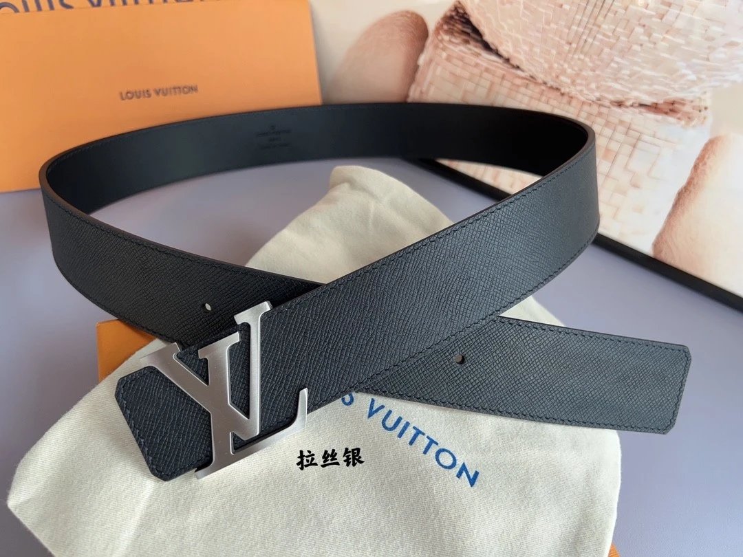 Louis Vuitton LV Belt Top version 【Counter Quality】The Most New Belt4.0cm Men's Belt Men's Leather Belt with Classic Presbyopic Checkerboard Plaid Belt with Genuine Goods Packaging in and out of the Counter No Problem Versatile Casual Fashion Formal Wear