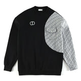 Dior Hoodie Embroidered Patchwork Crewneck Sweatshirt Jacket OS Loose Fit Pullover Long Sleeve Unisex Base Shirt