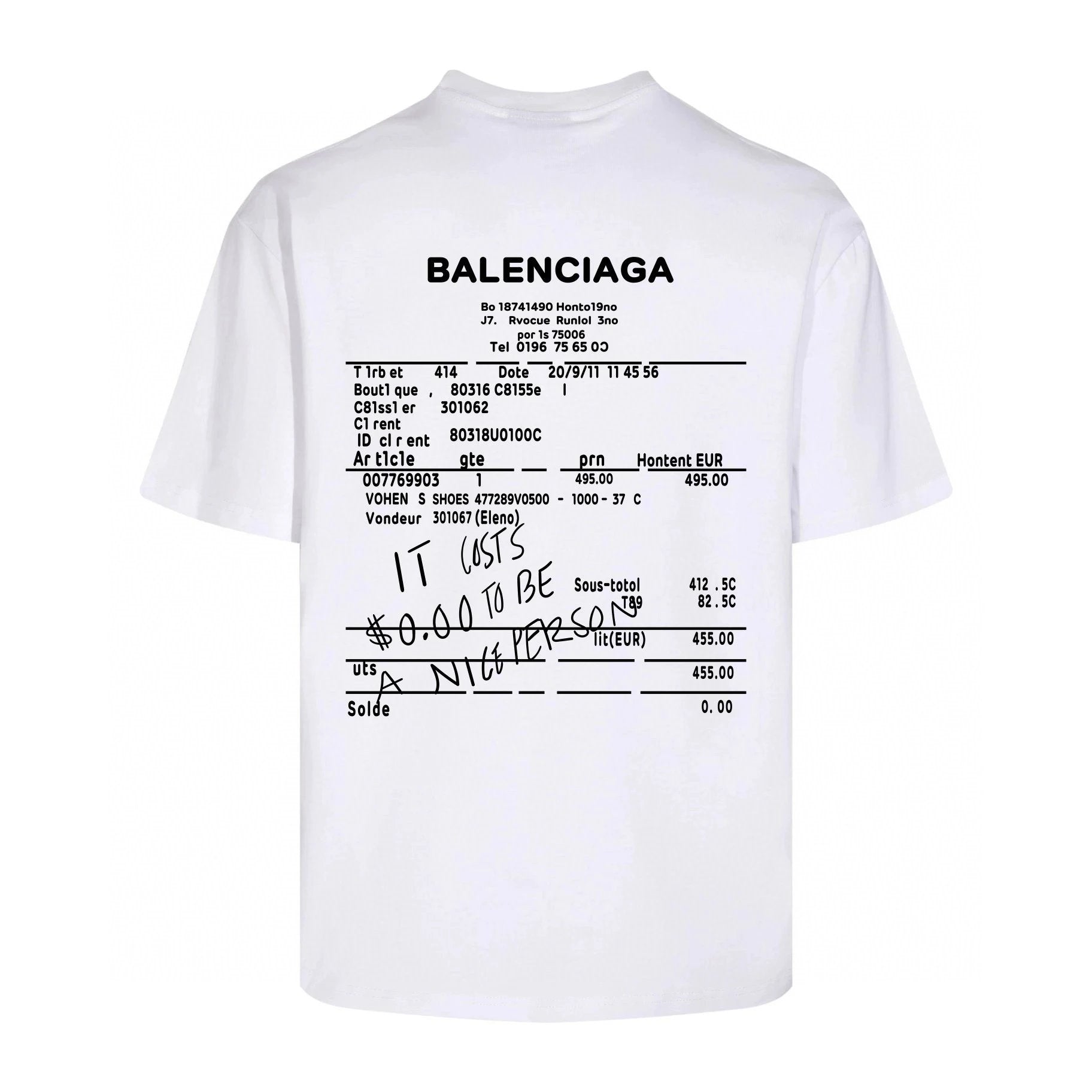 Balenciaga T-shirt Back with English Number Print logo round Neck Short Sleeve25ss New pure cotton T Unisex T-Shirt OS Drop Shoulder Loose Fit Base Shirt Top T-Shirt Short Sleeve