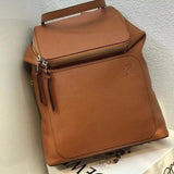 LOEWE Backpack Top version 【Premium Version Original Leather】Backpack Huang Zitao Same Style Goyabackpack Series LOEWE New Schoolbag Backpack Men's and Women's Casual Travel Backpack Color Matching Calfskin Material Goya Backpack