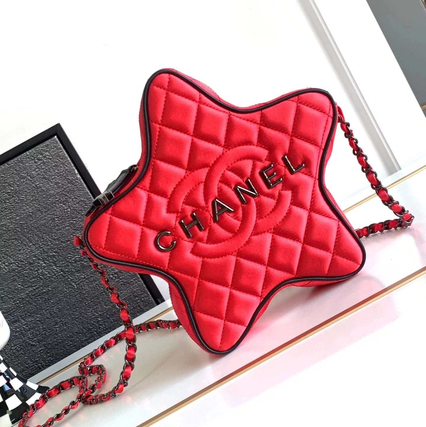 Chanel Women's Bag Top version 【**Original Surrogate Shopping Edition】chane/24C Five-Pointed Star Bag Five-Pointed Star Bag Women's Bag Crossbody Bag Shoulder Bag Chain Bag New New Star Bag VirginieViard Star Bag Middle-Aged Bag AS4579