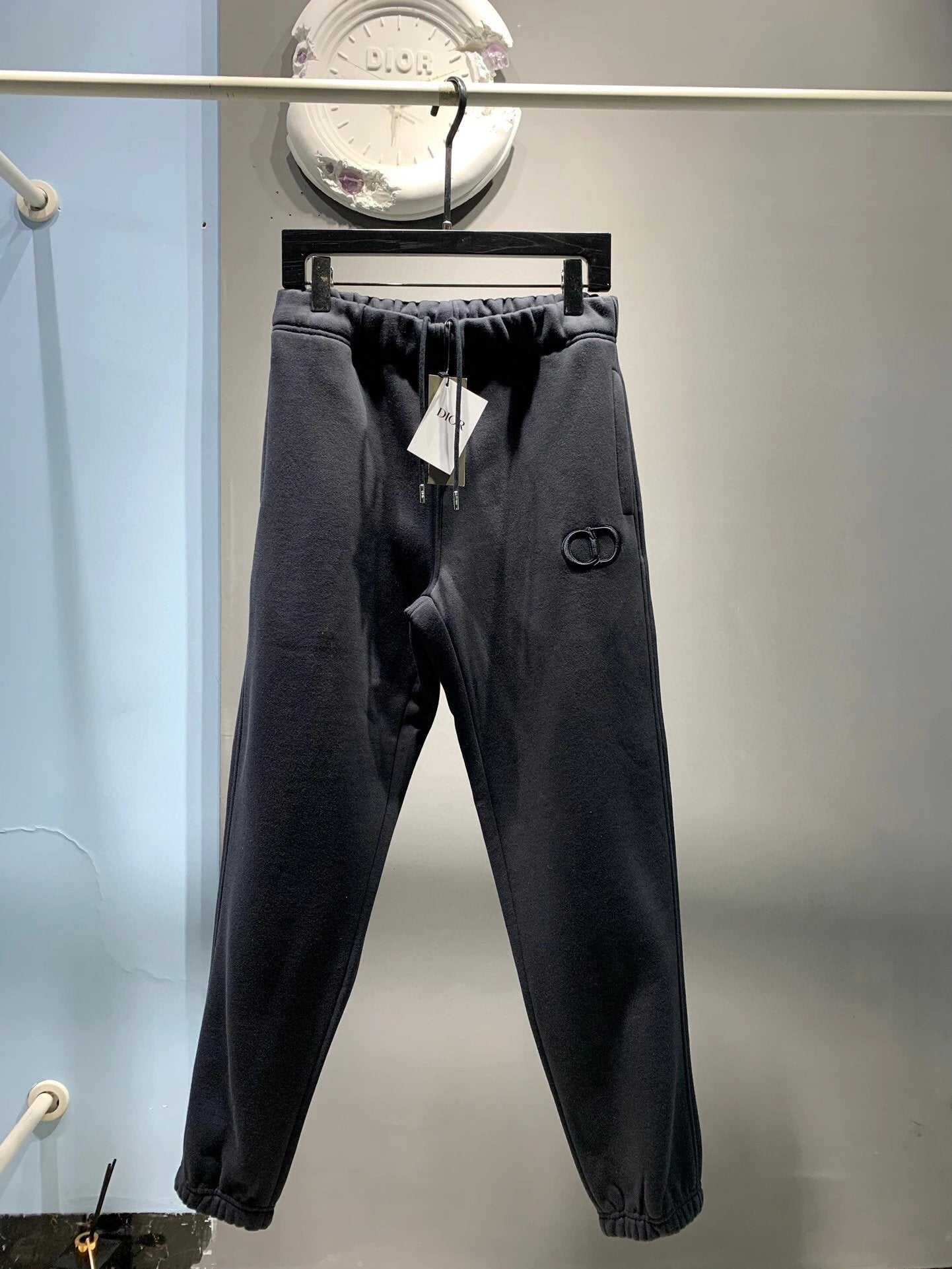 Dior Sweatpants Embroidered Jogger Sweatpants Autumn Unisex Long Pants Drawstring Winter Loose Plus Size Casual Pants High Waist Solid Color