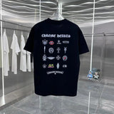 Chrome Hearts T-shirt Neatly Arranged Pattern Print logo round Neck Short Sleeve25ss New pure cotton T Unisex T-Shirt OS Drop Shoulder Loose Fit Base Shirt Top T-Shirt Short Sleeve