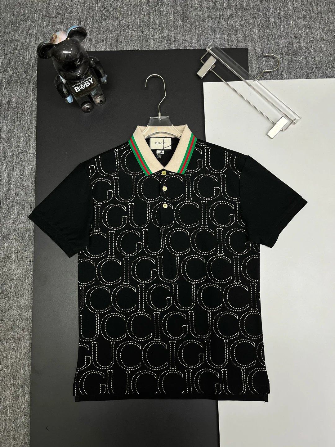 Gucci T-shirt Front with Full Letter Print logo Printing POLO Shirt Lapel Short Sleeve25ss New Unisex Commuter Short Sleeve Summer Loose Fit T Business Shirt Plus Size T-Shirt