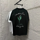 Dior T-shirt Chest Letter Embroidery Back Plant Print Round Neck Short Sleeve Pure Cotton T T-shirt ins Unisex Simple Summer New Casual Base Shirt T-Shirt