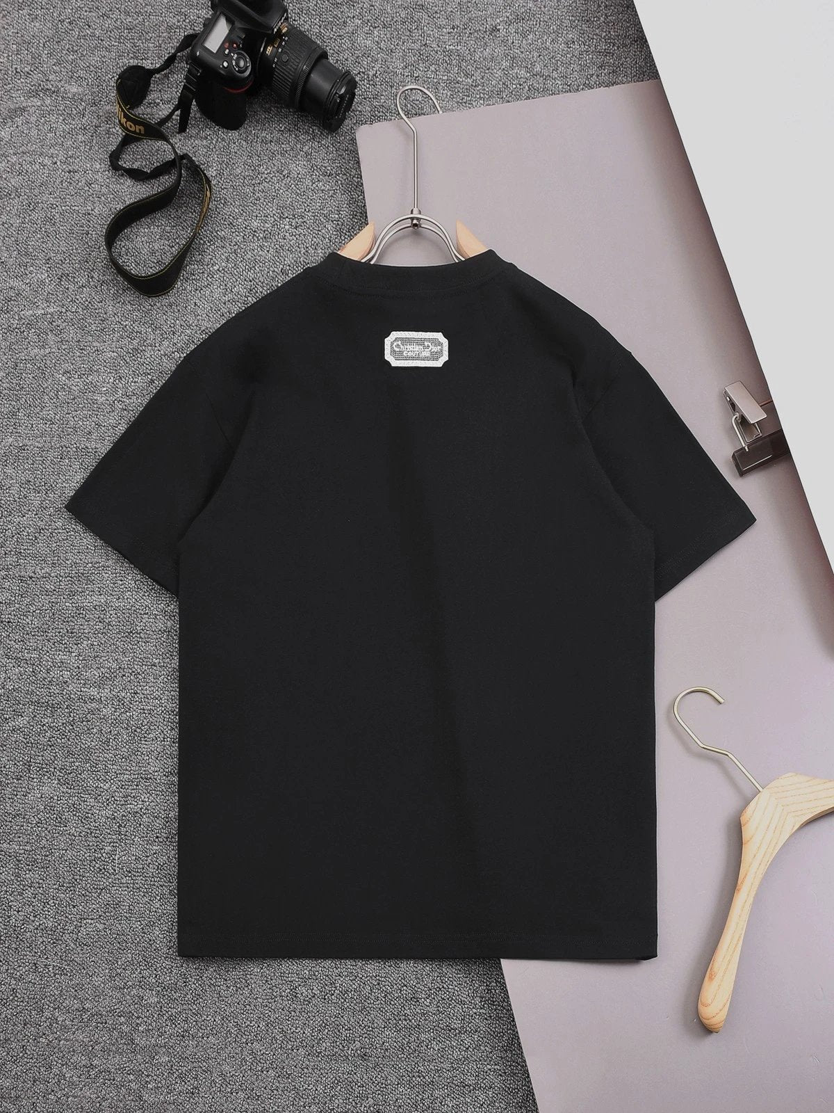 Dior T-shirt Pocket-sized Logo round Neck Short Sleeve25ss New Pure Cotton Unisex Style T T-shirt Base Shirt Tee Shirt OS Loose design