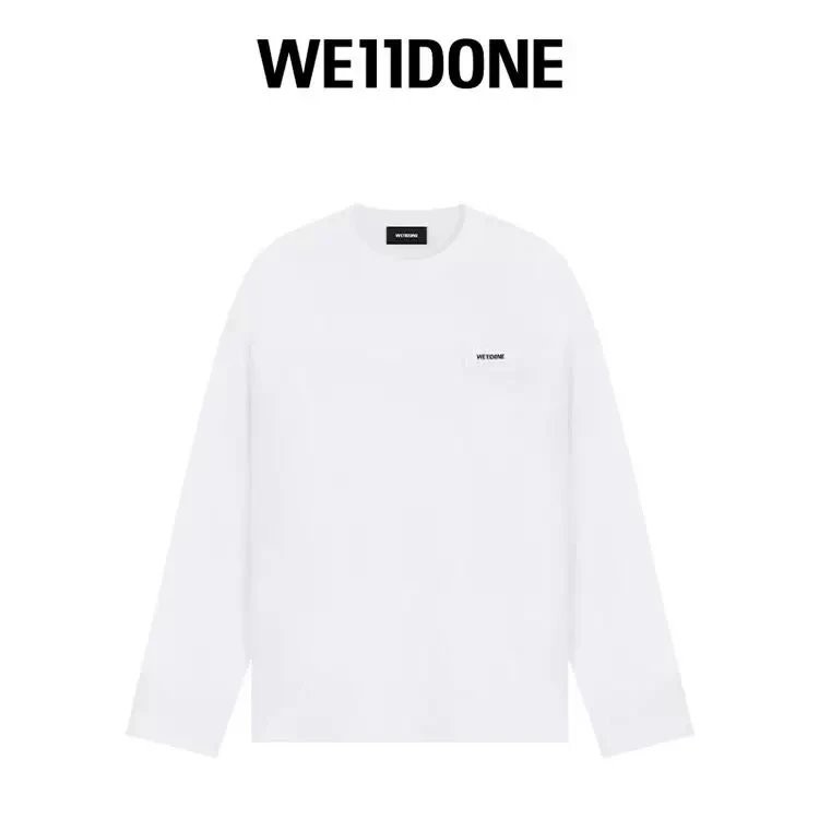 We11done Hoodie Top Version Trendy Brand New Simple Embroidered Pillow logo Long Sleeve Men and Women Couple Loose T T-shirt