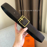 Hermes Belt Top version Belt Male4.0cm Import togo Belt Stainless Steel Hardware Belt Pin Buckle Men's Belt H Belt Loop Business Casual All-Match H Buckle Belt