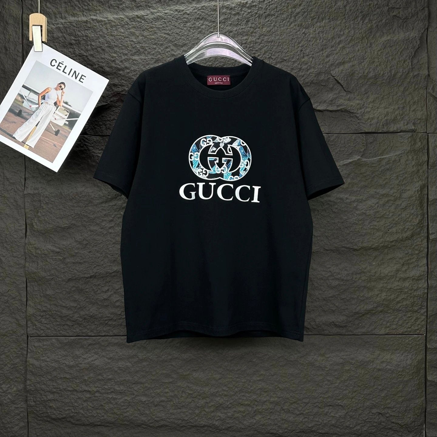 Gucci T-shirt Front Chest Embossed Letter Print logo round Neck Short Sleeve25ss New Pure Cotton Unisex Style T T-shirt OS Loose Fit Base Shirt Top Half Sleeve T-Shirt