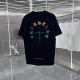 Chrome Hearts T-shirt Front and Back Burnt Flower Patchwork Embroidery logo round Neck Short Sleeve25ss New pure cotton T Unisex T-Shirt OS Drop Shoulder Loose Fit Base Shirt Top T-Shirt Short Sleeve