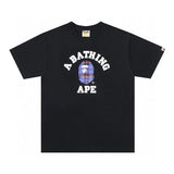 Bape T-shirt Top Version Fashion Brand Small Icon Embroidered Men's and Women's Short Sleeve T T-shirt Couple Cotton Printed round Neck Half Sleeve