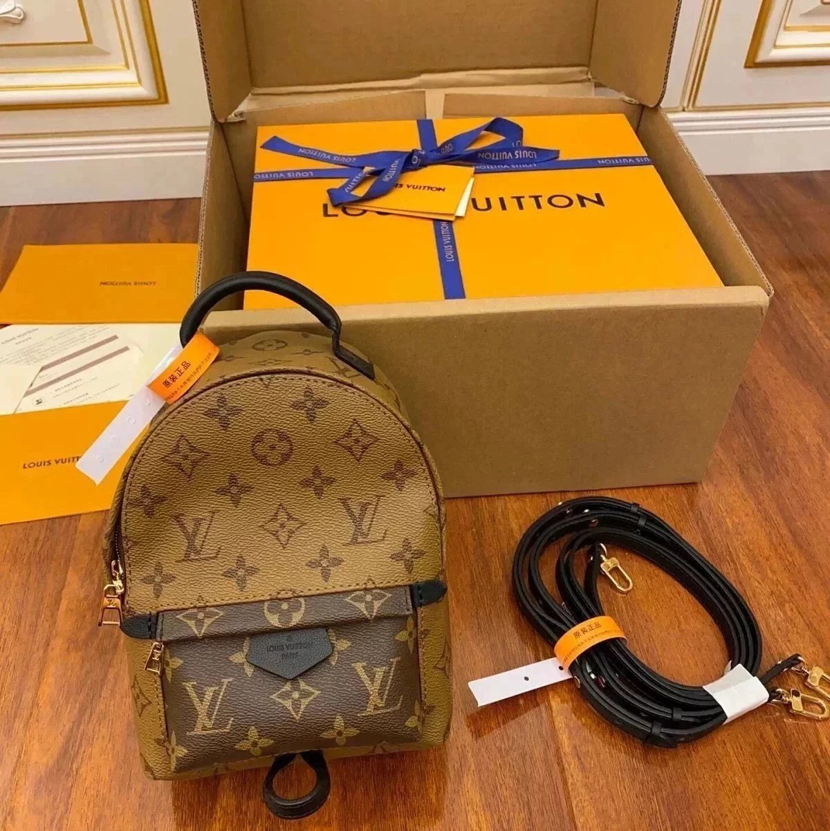 Louis Vuitton LV Backpack Top version 【Super Original Leather】PALMSPRINGS Presbyopic Backpack mini Backpack Small Bookbag M44871M44873M42411Women's Backpack Classic Schoolbag Backpack